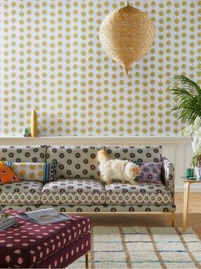 1.75 Rolls of SUNO for Anthropologie Designer Lemon Wallpaper- Retail $199/each